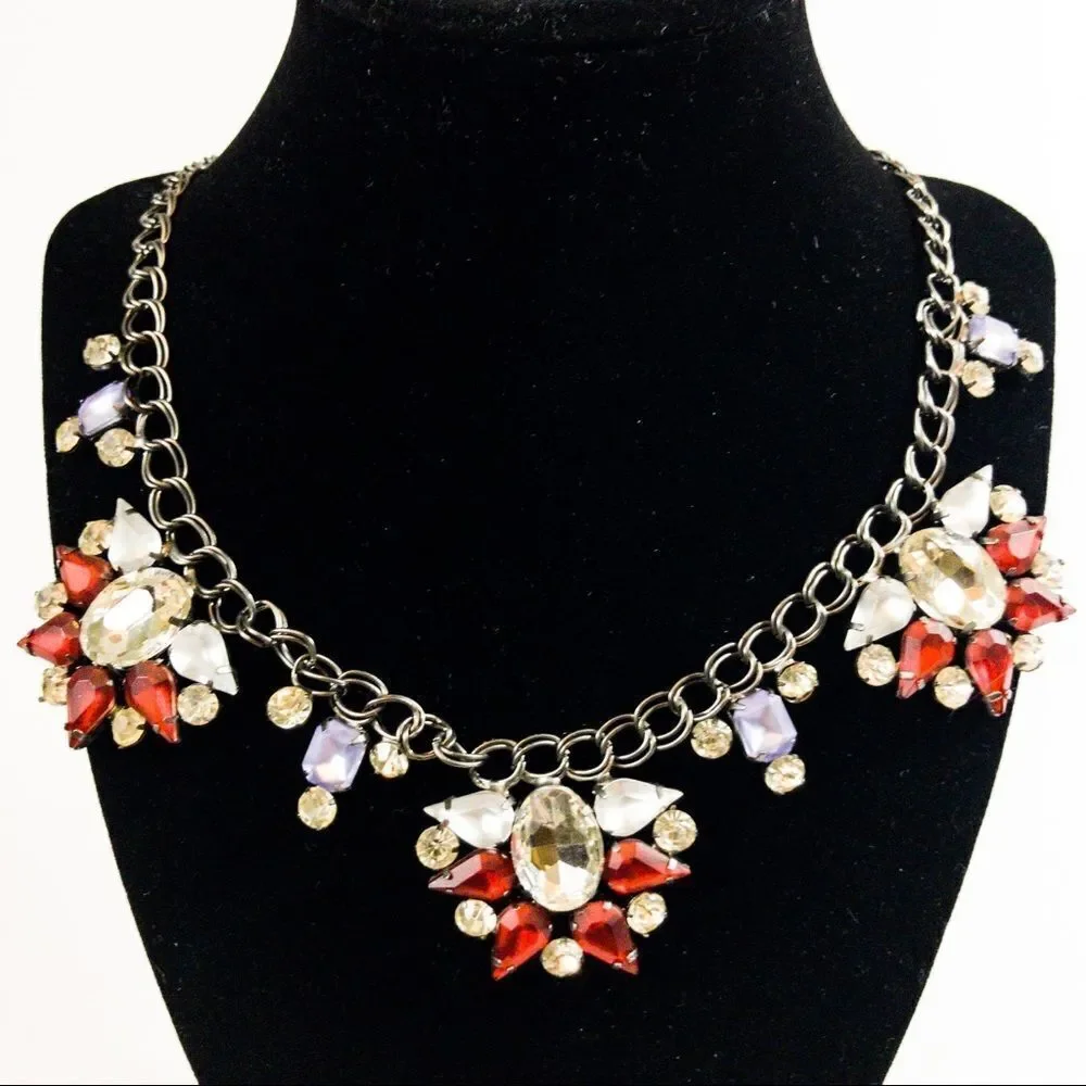 Red, White & Blue Rhinestone Necklace